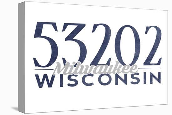 Milwaukee, Wisconsin - 53202 Zip Code (Blue)-Lantern Press-Stretched Canvas