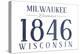 Milwaukee, Wisconsin - Established Date (Blue)-Lantern Press-Stretched Canvas