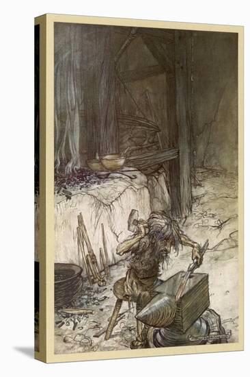 Mime the Metalworker-Arthur Rackham-Stretched Canvas