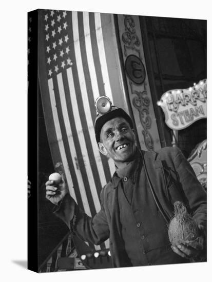 Miner at a Fairground, Conisbrough, Near Doncaster, South Yorkshire, 1955-Michael Walters-Premier Image Canvas