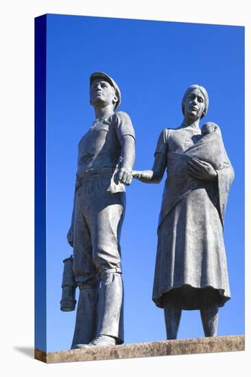 Miner Statue, Tonypandy, Rhondda Valley, Glamorgan, Wales, United Kingdom, Europe-Billy Stock-Premier Image Canvas