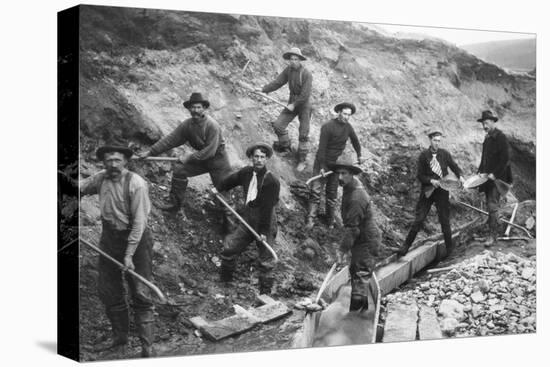 Miners Pan and Dig for Gold in Alaska-null-Premier Image Canvas