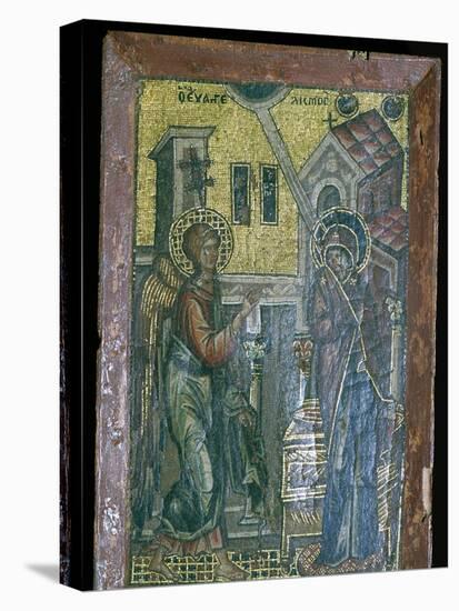 Miniature Byzantine mosaic of the Annunciation, 14th century. Artist: Unknown-Unknown-Premier Image Canvas