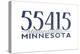 Minneapolis, Minnesota - 55415 Zip Code (Blue)-Lantern Press-Stretched Canvas
