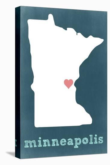 Minneapolis, Minnesota - Chalkboard-Lantern Press-Stretched Canvas