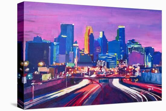 Minneapolis Skyline at Night in Minnesota-Markus Bleichner-Stretched Canvas