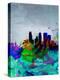 Minneapolis Watercolor Skyline-NaxArt-Stretched Canvas