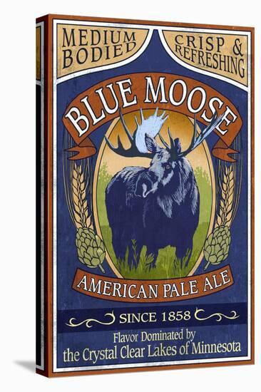 Minnesota - Blue Moose Pale Ale-Lantern Press-Stretched Canvas