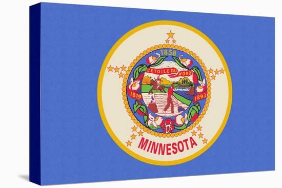 Minnesota State Flag-Lantern Press-Stretched Canvas