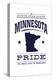 Minnesota State Pride - Blue on White-Lantern Press-Stretched Canvas