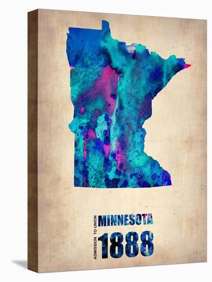 Minnesota Watercolor Map-NaxArt-Stretched Canvas