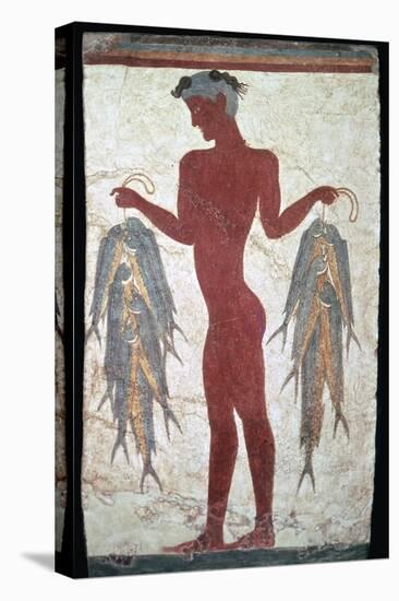 Minoan fresco showing a boy with fishes, 20th century. Artist: Unknown-Unknown-Premier Image Canvas
