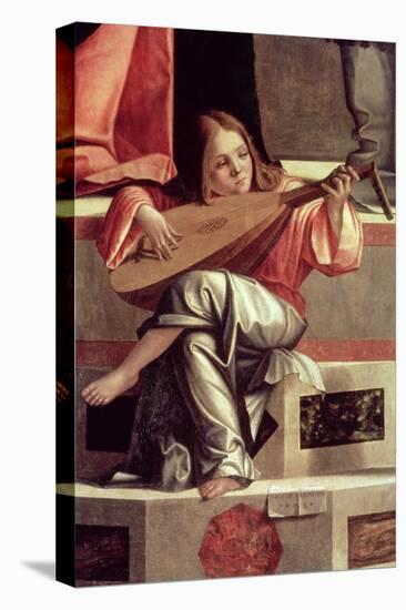 Minstrel Angel Playing a Lute, Detail from the Presentation of Jesus in the Temple, 1510 (Detail)-Vittore Carpaccio-Premier Image Canvas