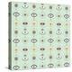 Mint Evil Eyes Pattern-Cat Coquillette-Stretched Canvas