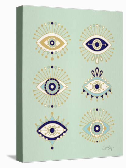 Mint Evil Eyes-Cat Coquillette-Premier Image Canvas