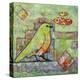 Minty Green Bird Print of a Painting-Blenda Tyvoll-Stretched Canvas