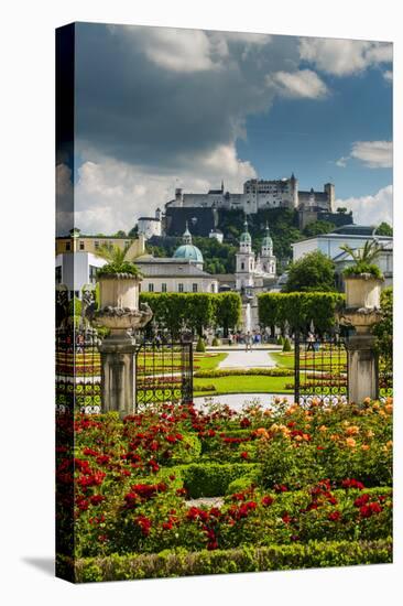 Mirabell gardens with Cathedral and Hohensalzburg castle in the background, Salzburg, Austria-Stefano Politi Markovina-Premier Image Canvas