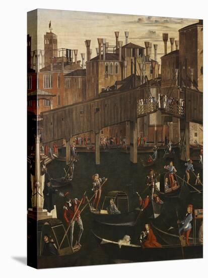 Miracle of the Relic of the True Cross at the Rialto Bridge or the Healing of the Possessed Man-Vittore Carpaccio-Premier Image Canvas