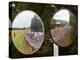 Mirrors at a T-Junction Reflect Riders During the 18th Stage of the Tour De France-null-Premier Image Canvas