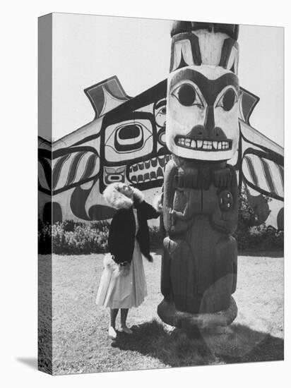 Miss Alaska Visiting an American Indian Museum-Peter Stackpole-Premier Image Canvas