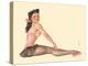 Miss Black Magic - Vintage Pin Up Girl Print, 1944-Alberto Vargas-Stretched Canvas