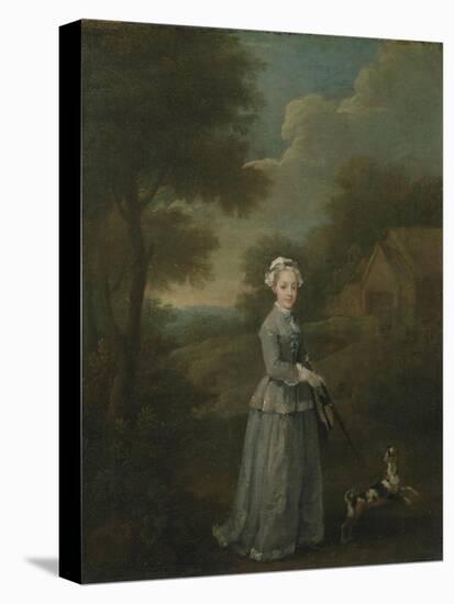 Miss Wood with Her Dog, C.1730-William Hogarth-Premier Image Canvas