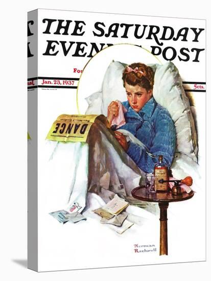 "Missing the Dance" Saturday Evening Post Cover, January 23,1937-Norman Rockwell-Premier Image Canvas