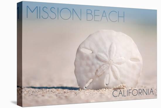 Mission Beach, California - Sand Dollar and Beach-Lantern Press-Stretched Canvas