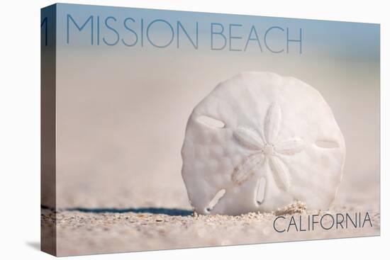 Mission Beach, California - Sand Dollar and Beach-Lantern Press-Stretched Canvas