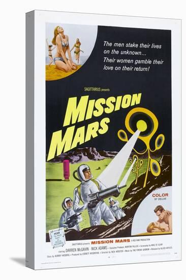 MISSION MARS, US poster, bottom right: Nick Adams, Heather Hewitt, 1968-null-Stretched Canvas