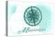 Mississippi - Compass - Teal - Coastal Icon-Lantern Press-Stretched Canvas