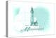 Mississippi - Lighthouse - Teal - Coastal Icon-Lantern Press-Stretched Canvas