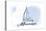 Mississippi - Sailboat - Blue - Coastal Icon-Lantern Press-Stretched Canvas