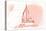 Mississippi - Sailboat - Coral - Coastal Icon-Lantern Press-Stretched Canvas