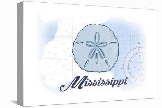 Mississippi - Sand Dollar - Blue - Coastal Icon-Lantern Press-Stretched Canvas