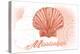 Mississippi - Scallop Shell - Coral - Coastal Icon-Lantern Press-Stretched Canvas