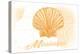 Mississippi - Scallop Shell - Yellow - Coastal Icon-Lantern Press-Stretched Canvas