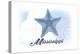 Mississippi - Starfish - Blue - Coastal Icon-Lantern Press-Stretched Canvas