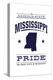 Mississippi State Pride - Blue on White-Lantern Press-Stretched Canvas