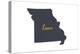 Missouri - Home State - Gray on White-Lantern Press-Stretched Canvas