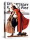 "Mistletoe Kiss" or "Feast for a Traveler" Saturday Evening Post Cover, December 19,1936-Norman Rockwell-Premier Image Canvas
