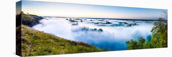 Misty dawn over hills and river, Ukraine, Europe-Mykola Iegorov-Premier Image Canvas