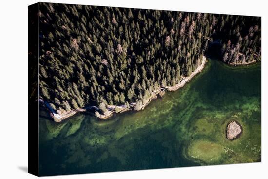 Misurinasee in the Dolomites with Cortina in Autumn, Aerial Shots, Italy-Frank Fleischmann-Premier Image Canvas