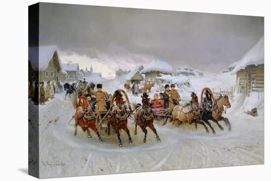 Mit den Troikas zum Faschingsvergnügen. 1889-Pjotr Nikolajew Grusinskij-Premier Image Canvas