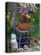 Mixed Flowers and Old Chair, Seattle, Washington, USA-Terry Eggers-Premier Image Canvas