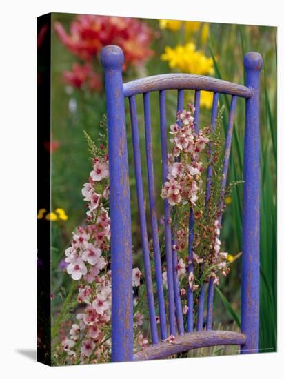 Mixed Flowers and Old Chair, Seattle, Washington, USA-Terry Eggers-Premier Image Canvas