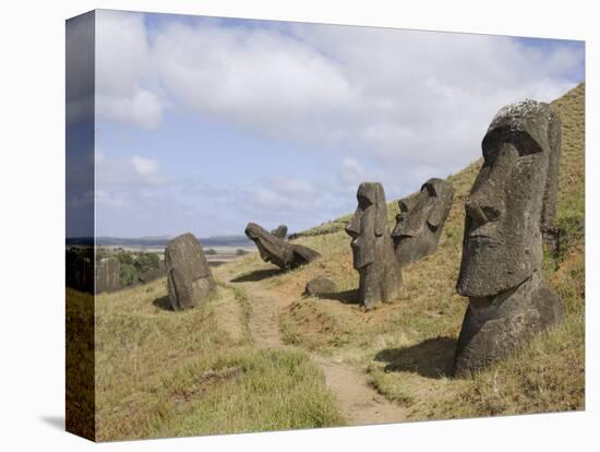 Moai Quarry, Ranu Raraku Volcano, Unesco World Heritage Site, Easter Island (Rapa Nui), Chile-Michael Snell-Premier Image Canvas