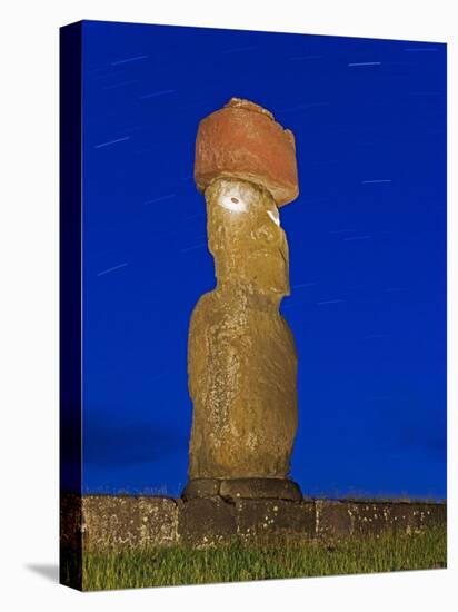 Moai Statue Ahu Ko Te Riku, the Only Topknotted and Eyeballed Moai on the Island, Rapa Nui, Chile-Gavin Hellier-Premier Image Canvas