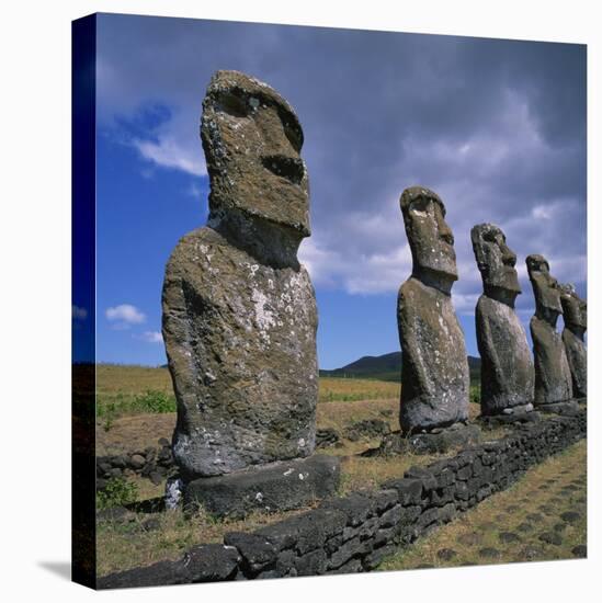 Moai Statues, Ahu Akivi, Easter Island, UNESCO World Heritage Site, Chile, Pacific-Geoff Renner-Premier Image Canvas