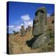 Moai Statues Carved from Crater Walls, Easter Island, Chile-Geoff Renner-Premier Image Canvas